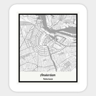 Map of Amsterdam - Netherlands Sticker